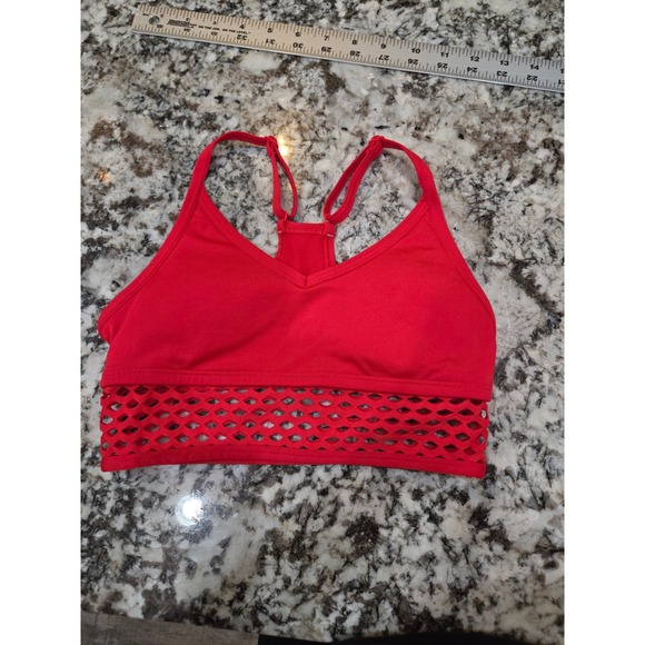 PINK Victoria's Secret Other - Victoria's Secret PINK Ultimate Red Mesh Lattice Sports Bra XS Racerback